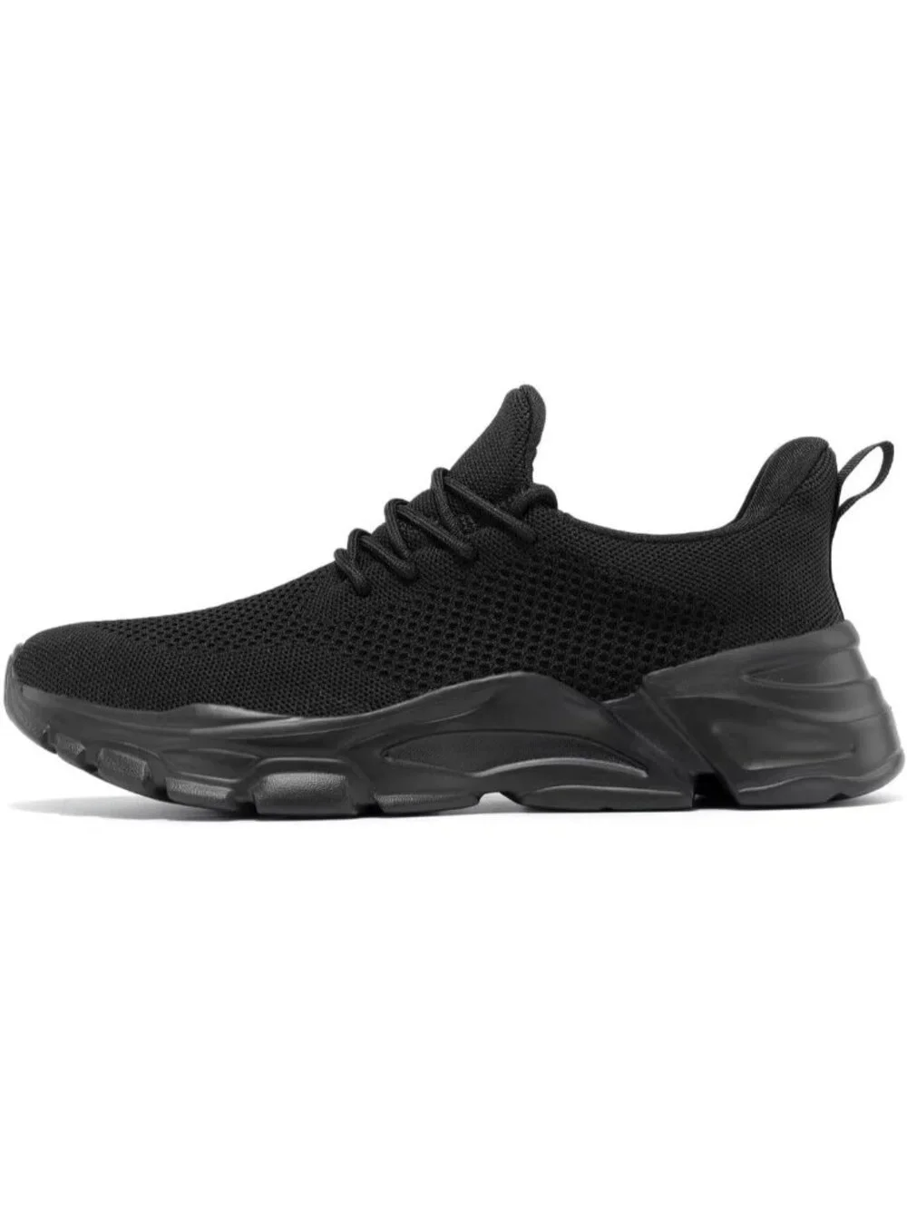 🆕Men's Dark Black Slip on Walking Shoes Ultra Light Breathable Running Shoes